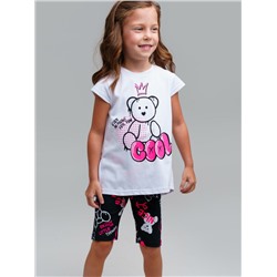 Комплект трикотажный для девочек: брюки (легинсы укороченные), фуфайка (футболка)