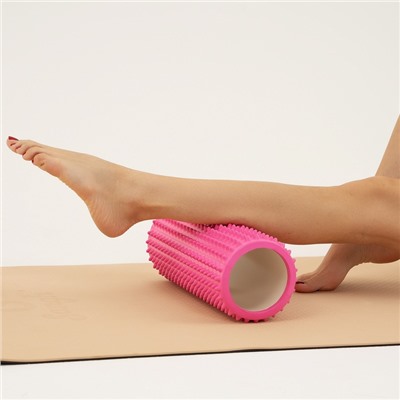 Ролик массажный Sangh, 33×12 см, цвет светло-розовый