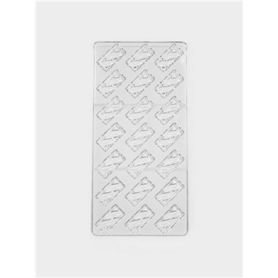 Форма для конфет и шоколада KONFINETTA «Косичка», 27.5×17.5×2.5 см, 21 ячейка 3.7×1.5×1.5 см, прозрачная