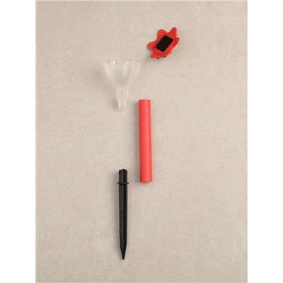 Садовый светильник «Цветок красный», уличный, на солнечной батарее, 6×29×6 см, 1 LED, свечение белое