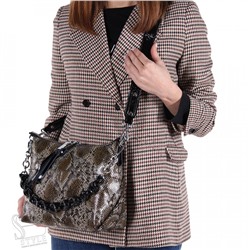 Сумка женская кожаная 9624-2-39 black coffee Polina&Eiterou