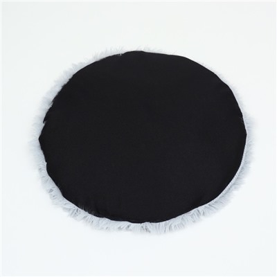 Лежанка для животных, с подушкой, мех, сатин, периотек, 40×40×16 см, серая