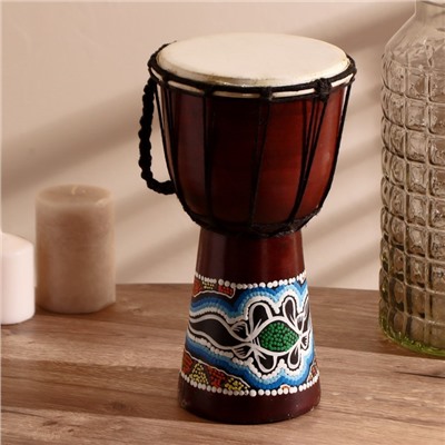 Сувенирный музыкальный инструмент «Барабан Джембе узорчатый», 30×16×16 см, МИКС