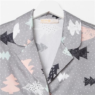 Пижама (рубашка, брюки) женская KAFTAN «Елки», размер 40-42