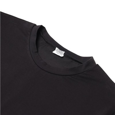 Футболка женская с красным кантом Basic line чёрная, размер 44