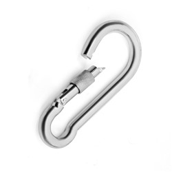 Карабин монтажный с фиксатором ТУНДРА krep, DIN5299D, 12×140 мм, оцинкованный, 1 шт.