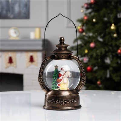 Фигура светодиодная «Дед Мороз и ёлка» 20×14×11 см, от батарейки ААx3 (не в комплекте), USB, свечение тёплый белый