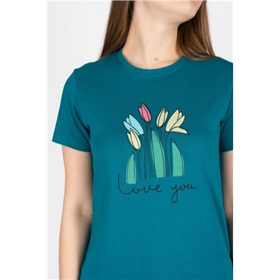 Футболка женская 53237 (Темно-бирюзовый)