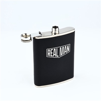Подарочный набор REAL MAN, фляжка 240 мл, стопки 30 мл × 2 шт., воронка