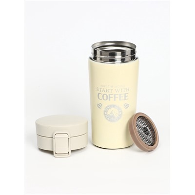 Термокружка, 380 мл, Start with coffee, сохраняет тепло 8 ч, с ситечком