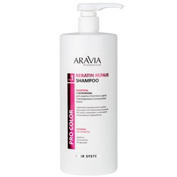 ARAVIA Шампунь с кератином для защиты структуры и цвета поврежденных и окрашенных волос 1000 мл