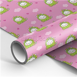 Упаковочная бумага глянц. 70*100см, "Милые котята", 80г/м2