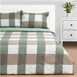 Постельное бельё евро «Этель» Olive cage, новосатин