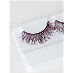 Ресницы накладные «Сияй», с блёстками, 14 мм, без клея, розовые