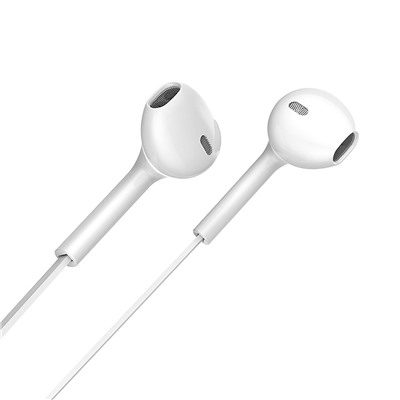 Проводные наушники с микрофоном вкладыши Borofone BM23 Bright sound Jack 3,5  (white)