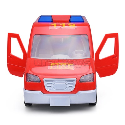 Конструктор "Пожарная Машина" с отверткой (свет,звук) в коробке