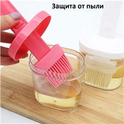 Емкость с силиконовой кисточкой, с крышкой, прозрачная, пластик, цвета в ассортименте