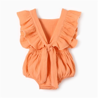 Комбинезон с рюшами Крошка Я Муслин, рост 74-80 см, персиковый