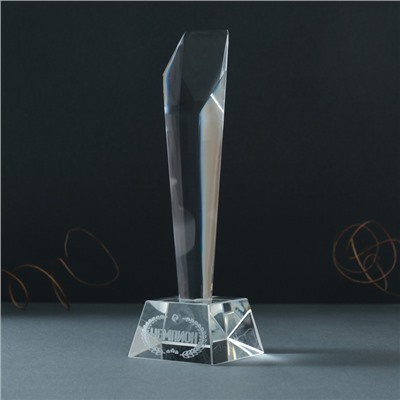 Фигурка стекло «Стела наградная. Приз - Чемпион», 8×8×22 см