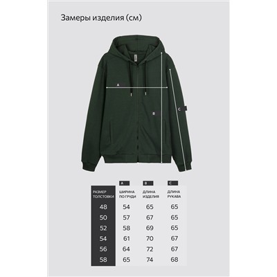 Мужская толстовка на молнии из футера трехнитки Happyfox