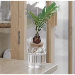 Ваза кашпо для цветов 550 мл бамбуковая крышка / HY-4022 /уп 120/