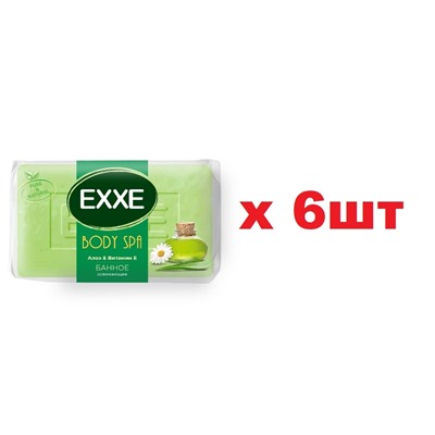 EXXE Туалетное мыло Body SPA Банное 160г Алоэ и Витамин Е 6шт