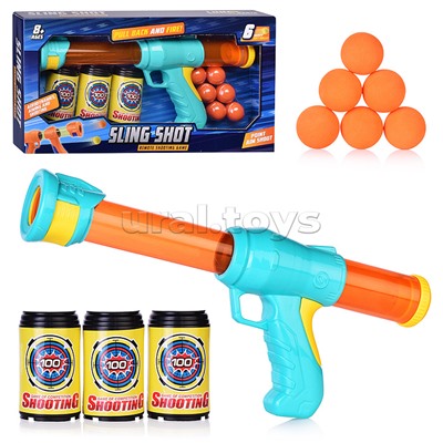 Пистолет "Sling shot" с шариками и мишенью, в коробке