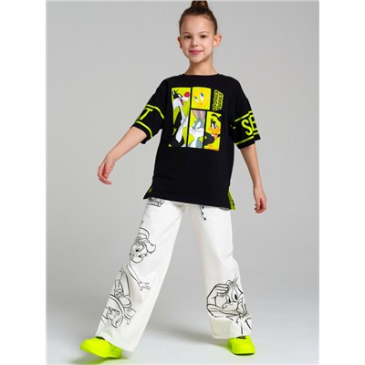 Брюки текстильные джинсовые для девочек