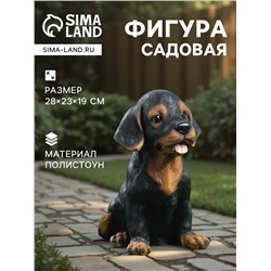 Садовая фигура из полистоуна «Щенок Ротвейлера», 28×23×19 см