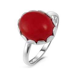 Кольцо, коралл, СПН4196