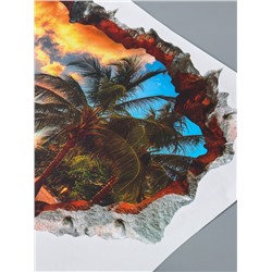 Интерьерная наклейка 3D на стену TAKE IT EASY «Закат на пляже», 90×60 см, декоративная, влагостойкая, ПВХ