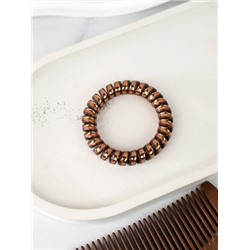 Резинка для волос коричневая / YY058-5 /уп 100/пружинка