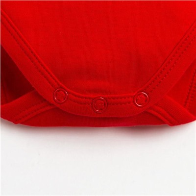 Боди детское «Крошка Я» Winter party, рост 74-80 см, красное