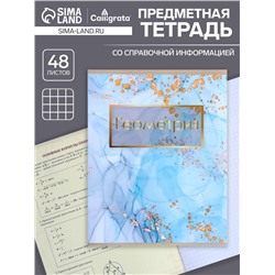 Тетрадь предметная, 48 листов в клетку, Calligrata, «Мрамор светлый. Геометрия»