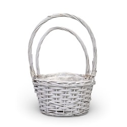 Корзина плетёная для хранения, ива, белая, набор 2 шт.