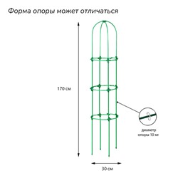 Шпалера, 170×30×1 см, металл, зелёная, «Ракета Клевер»