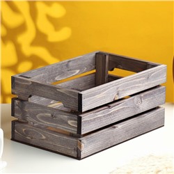 Подарочный ящик, 30×20×14.5 см, деревянный, с ручкой, цвет состаренный дуб