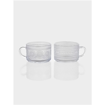 Набор кружек Couple, 400 мл, 2 шт., стекло, прозрачный