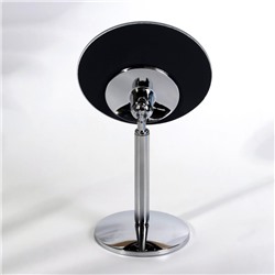 Зеркало настольное, круглое, на ножке, 21×13.5 см, (d=13.5 см), серебристое