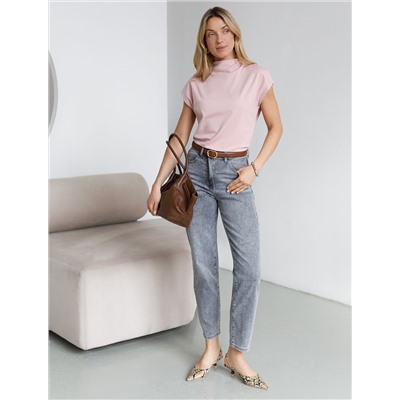 Джинсы дудочки из эластичного денима средней плотности