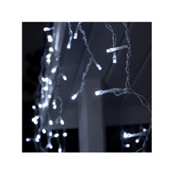 Гирлянда «Бахрома» 3×0.6 м, IP44, УМС, прозрачная нить, 160 LED, свечение белое, мерцание белым, 220 В