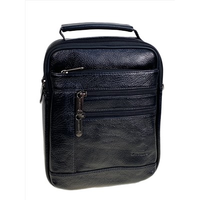 Сумка мужская из натуральной кожи, цвет черный