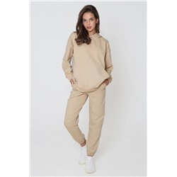 Худи оверсайз с капюшоном футер (Бежевый)