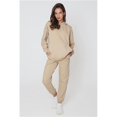 Худи оверсайз с капюшоном футер (Бежевый)