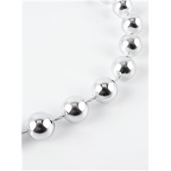 Бусы на нитях, 12 мм, 2 м, цвет серебряный