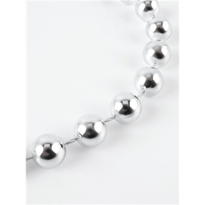 Бусы на нитях, 12 мм, 2 м, цвет серебряный