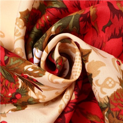 Комплект штор для кухни с подхватами «Доляна. Новогодние украшения», 2 шт., жёлтые, 145×180 см