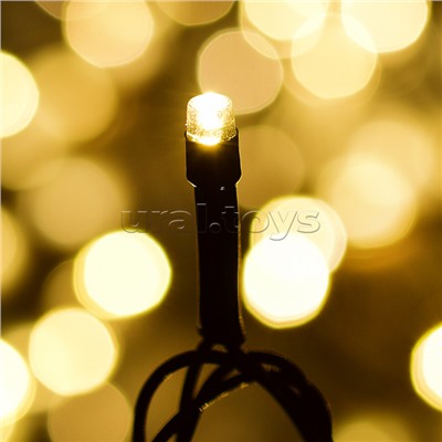 Электрогирлянда светодиодная 10 м, 100 ламп, теплый