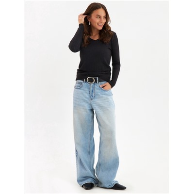 Джемпер женский с v-образным вырезом MINAKU, цвет графит, размер 42-44