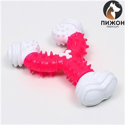 Игрушка двухслойная (твердый и мягкий пластик) «Рогатка», 12 см, розовая